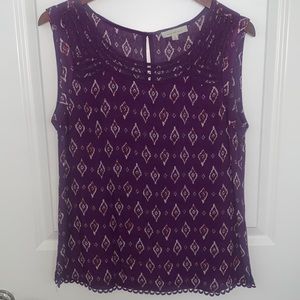 Womens’s Sleeveless Blouse.  Rich color, beautiful detail.
